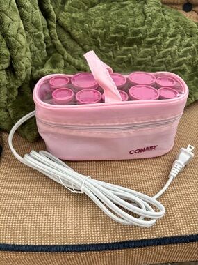 Conair Pink Heated Hair Roller Set with Carry Case